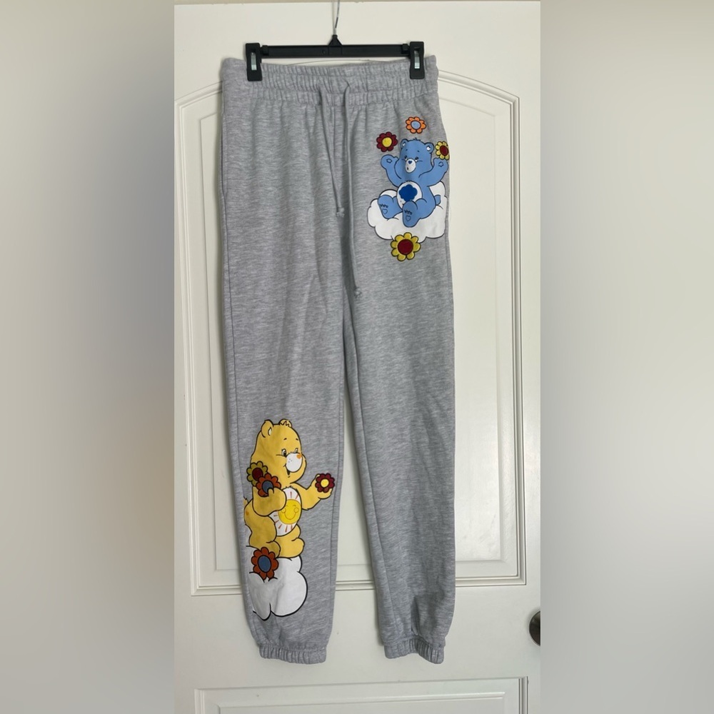 Care Bears Stitched Graphic Character Gray Sweatpants